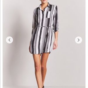 NWT Black and white Stripe Shirt Dress, Small.